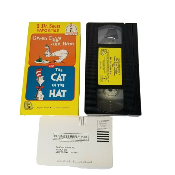 1 VHS 2 Dr. Seuss Favorites GREEN EGGS AND HAM, & THE CAT IN THE HAT Cartoons - Picture 3 of 4